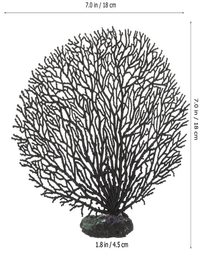 HALONTIN Coral Aquarium Decorations Artificial Fake Coral Reef Decor Fish Tank Ornaments Fish Tank Accessories for Home, Black - Image 3